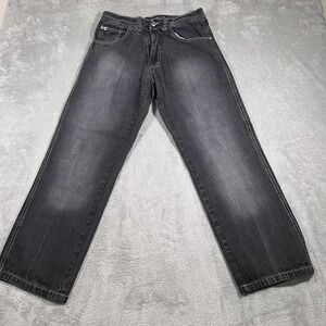 Vintage Southpole Jeans 4180 Mens 32 (Fits 31x29) Black Baggy Straight Leg Y2K